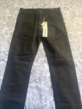 Skinny Men’s Black Coated Jeans by Purple